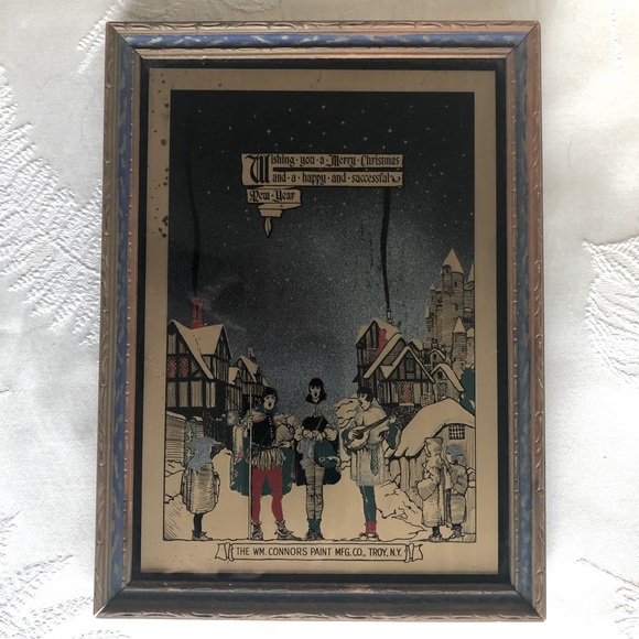 VTG Christmas Photoplate Advertisement, Wm. Connors Paint Mfg. Co., Troy, NY